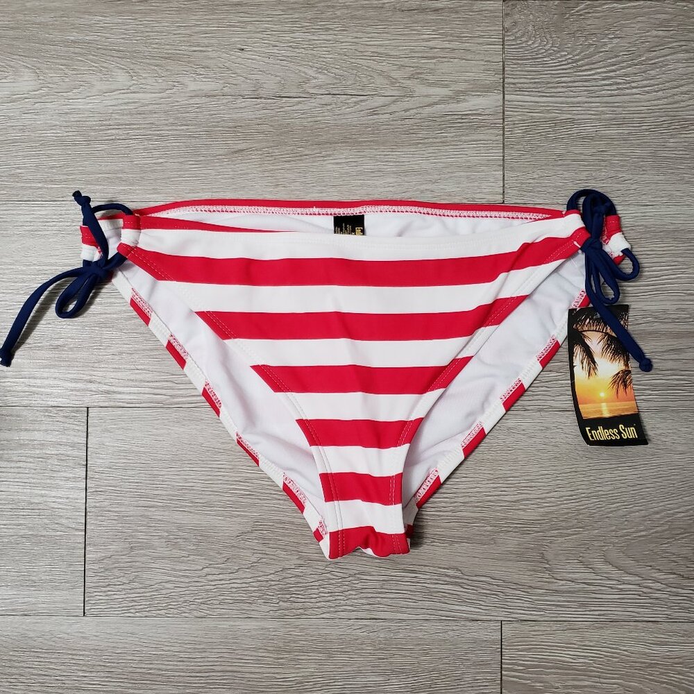 NWT Endless Sun size XL bikini swimsuit bottom red & white stripe summer beach